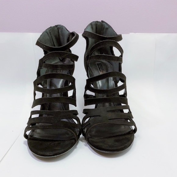 SCHUTZ Women Pequena Suede Black Strappy Dress High Heels Sandals US 8.5 B NEW - Picture 7 of 16